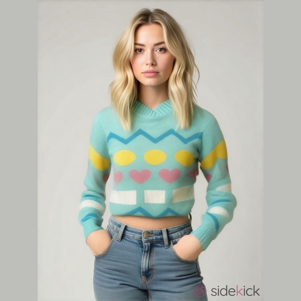 Vintage Sweater Jumper Colorful 80s